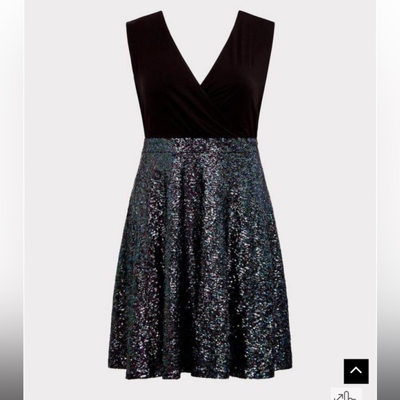 Special Occasion Black Sequin Skater Dress - Picture 4 of 5